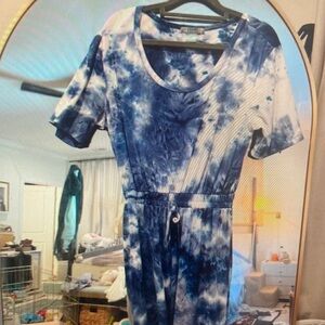 Blue Tie-Dye Jumpsuit